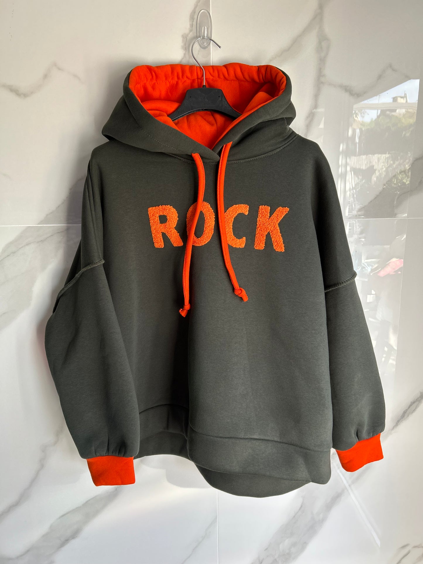 Sweat à capuche oversize Rock