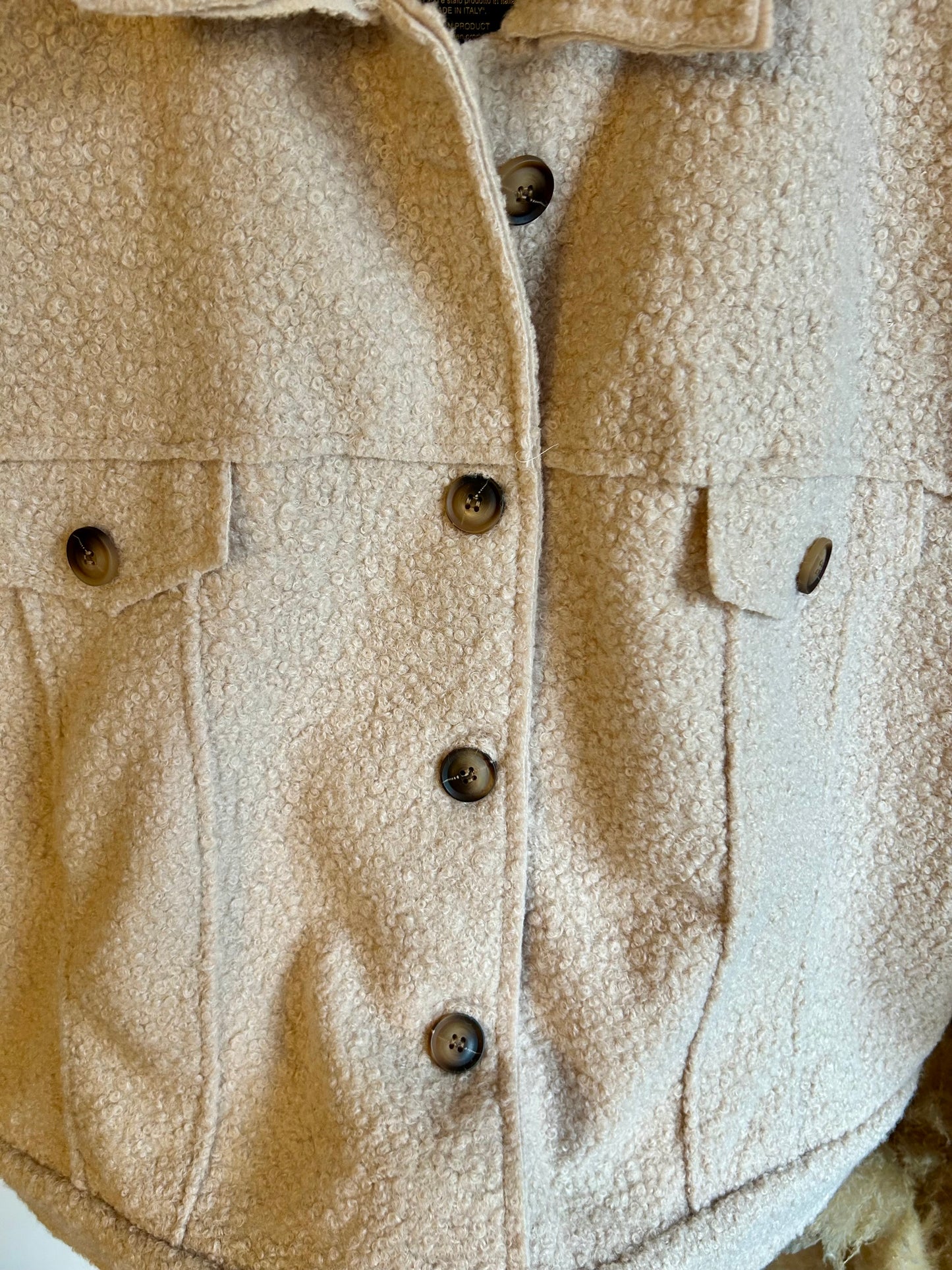 Veste Teddy beige Sans Manches