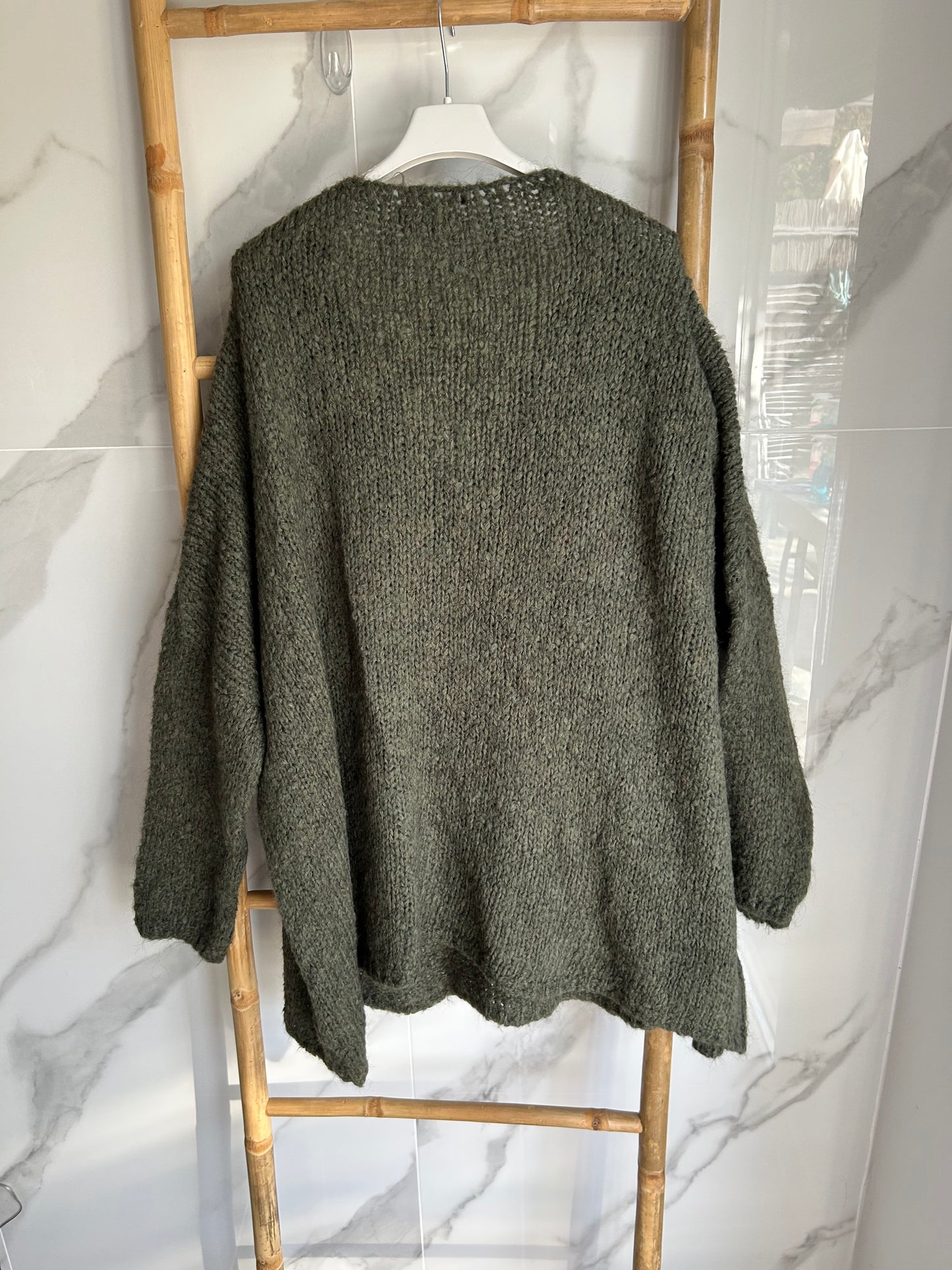 Pull oversize Peace & Love – kaki