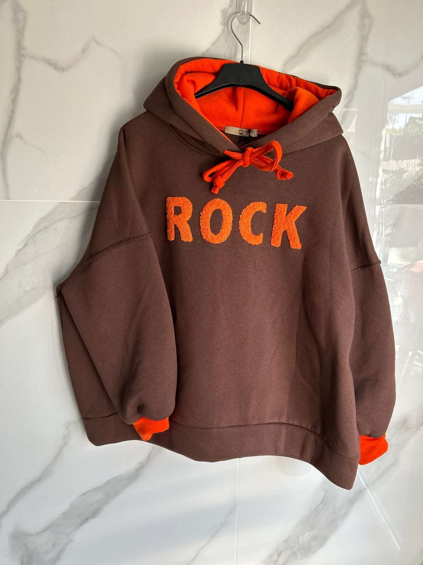 Sweat à capuche oversize Rock