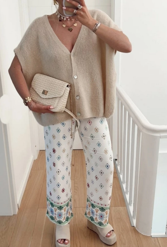 Gilets Oversize Beige