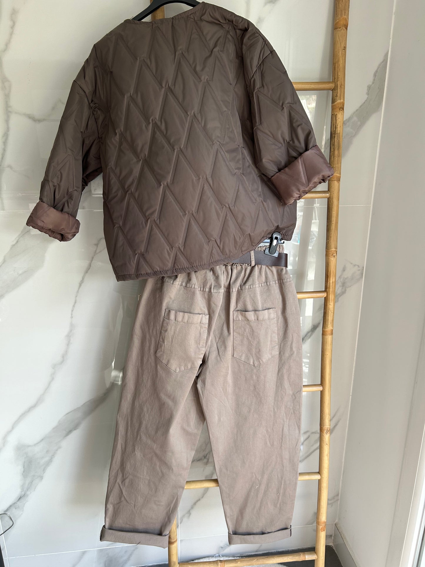 Veste matelassée Taupe