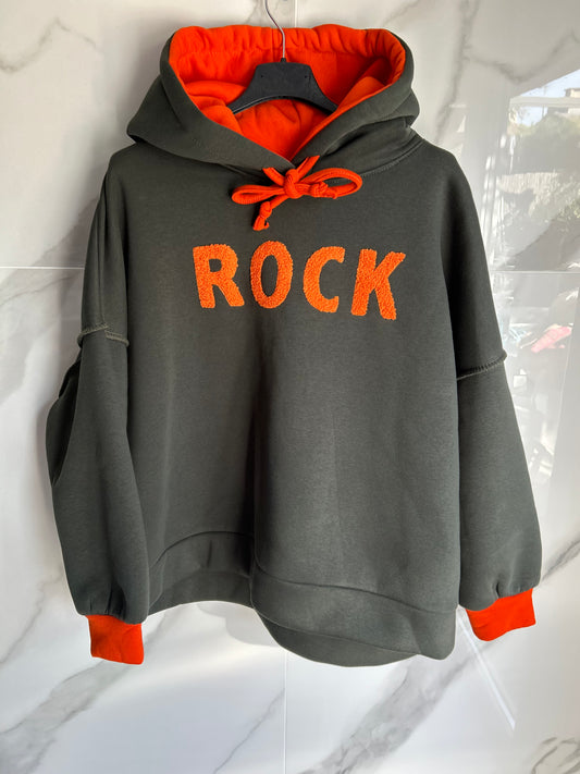 Sweat à capuche oversize Rock