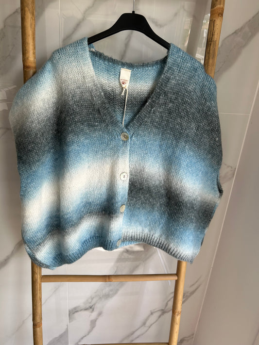 Gilet sans manches bleu&gris