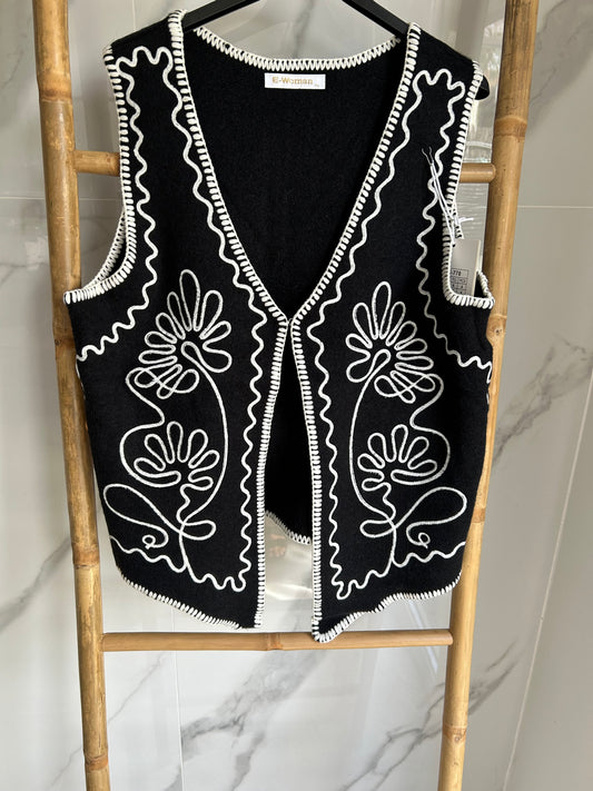 Gilet sans manches brodé