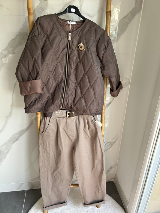 Veste matelassée Taupe