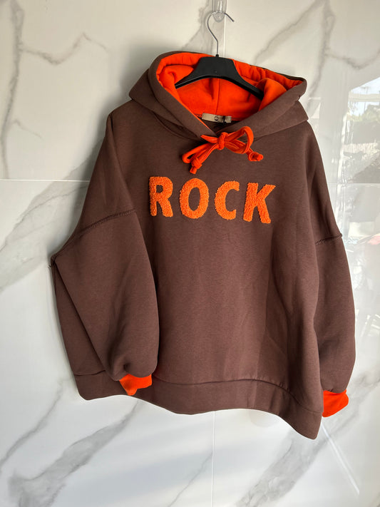 Sweat à capuche oversize Rock